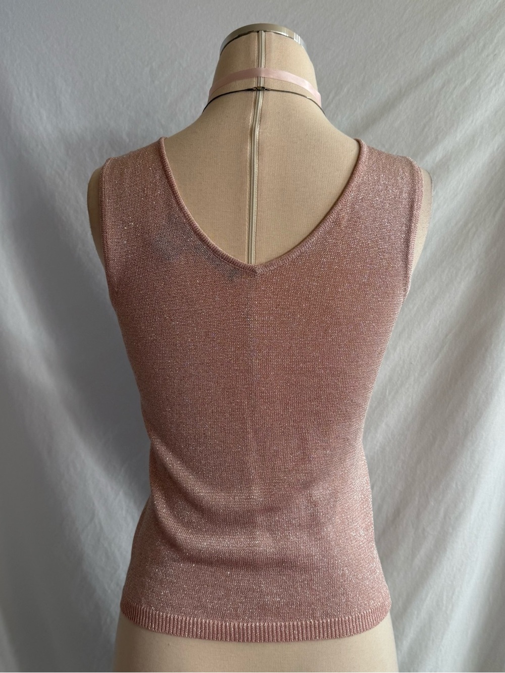 Vintage Metallic Pink Beaded Top - Picture 6 of 7